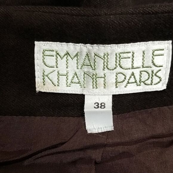 Emmanuelle Khanh Paris Pencil Skirt Women's Size S/M Back Zip Lining Chocolate - Picture 5 of 5